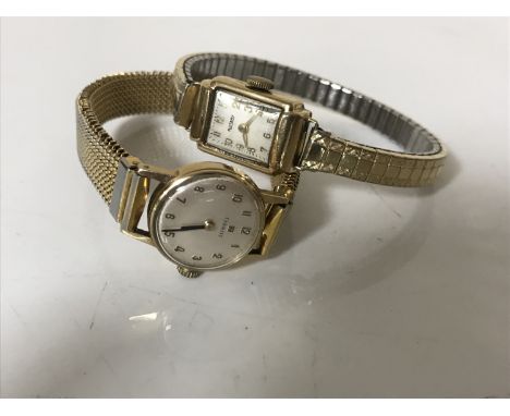 A 9ct gold Rotary watch and a 9ct gold Tissot watch, on gilt expanding straps