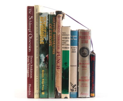 A COLLECTION OF 9 BOOKS including, THE VINTAGE MOTOR CAR POCKET BOOK by Cecil Clutton 1959, THREE POINTED STAR by David Scott