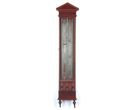 A. PAPPI, AMSTERDAM. A LATE 18th CENTURY DUTCH BAROMETER having a mahogany architectural glazed case with boxwood inlays encl