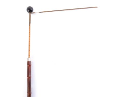 A LATE 19th CENTURY GENTLEMAN'S HORSE MEASURE WALKING STICK BY ASTON &amp; MANDER, 25 OLD COMPTON ST. SOHO, LONDON, having a 