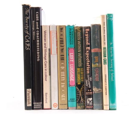A COLLECTION OF 11 BOOKS including, THE AUTOMOBILE TRESURY OF IRELAND by Finbarr Corry, VETERAN CARS by Ernest F. Carter, THE
