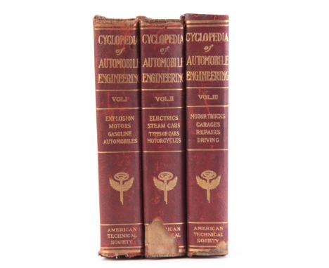 A SET OF 3 CYCLOPEDIA OF AUTOMOBILE ENGINEERING including volume 1 to 3 by American School of Correspondence. (26)