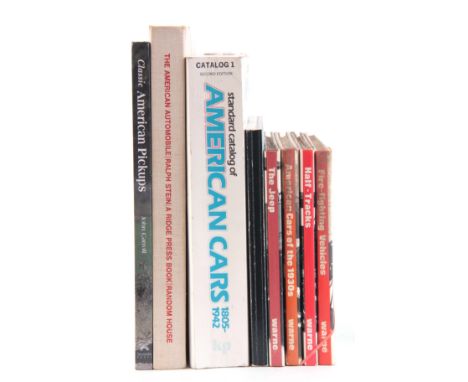 A COLLECTION OF 8 BOOKS including, HALF-TRACKS by Warne, AMERICAN CARS OF THE 1930s by Warne, THE JEEP by Warne, FIRE-FIGHTIN