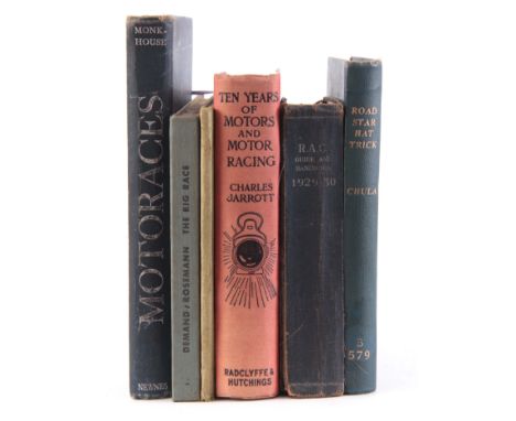 A COLLECTION OF 6 BOOKS including, ROAD STAR HAT TRICK by Prince Chula of Siam, ROYAL AUTOMOBILE CLUB GUIDE &amp; HANDBOOK by