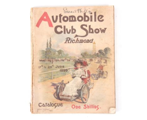 A RARE CLUB SHOW CATALOGUE, “AUTOMOBILE CLUB SHOW RICHMOND” by Holland Tricham 1899. (67)