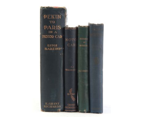 A COLLECTION OF 4 BOOKS including, THIS MOTORING by Stenson Cooke, THE DICTIONARY OF MOTORING by R. J. Mecredy, MOTOR CARS by