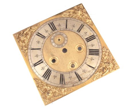 MANSEL BENNETT, LONDINI FECIT. A LATE 17th CENTURY 10" LONGCASE CLOCK DIAL having winged cherub head spandrels and silvered e