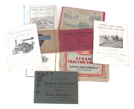 A SELECTION OF STEAM RELATED LEAFLETS, Relating to GARRETTS, Mann’s light steam tractor, Aveling &amp; Porter, Clayton &amp; 