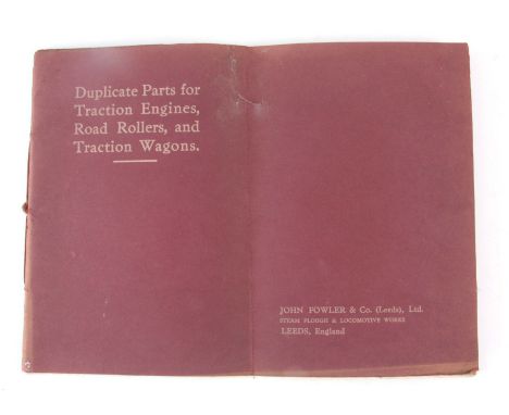 A RARE LEAFLET - DUPLICATE PARTS FOR TRACTION ENGINES, ROAD ROLLERS, AND TRACTION WAGONS by John Fowler &amp; Co (57)