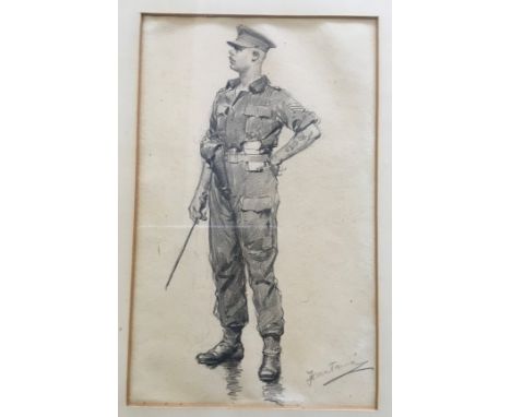 FORTUNINO MATANIA (1881 - 1963). Two framed, signed in pencil, pencil on paper studies, with labels verso - both made in Knoc