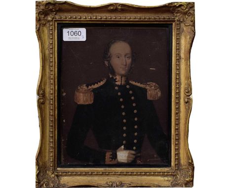 British School (19th century)Portrait of a gentleman in uniform, half lengthWatercolour and bodycolour, together with two 18t