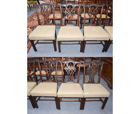 A set six of Chippendale style mahogany dining chairs