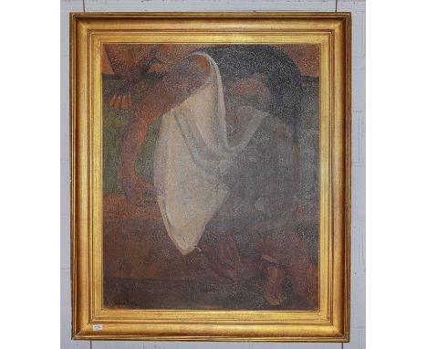 Saint Paul (20th century)A seated nubian girl, with a bird,signed (19)71, oil on board, 109cm by 89cm; together with a portra