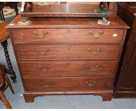 A 19th century four height straight fronted chest of drawers, 95cm by 50cm by 88cmCondition report: The top with scratches an