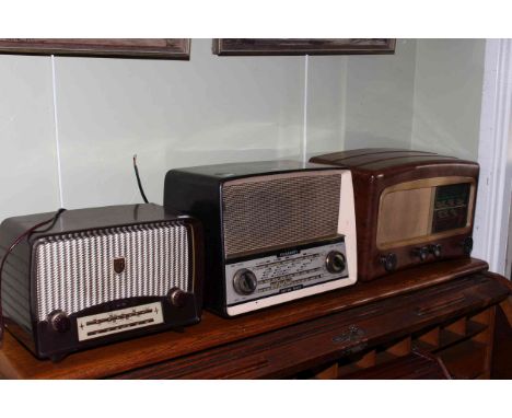 Three vintage radios including Ferranti