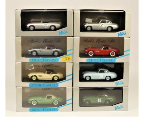 Eight die cast 1:43 scale models; Minichamps, BMW 507 x 4, Mercedes 300SL x 4, (8), mint and boxed 