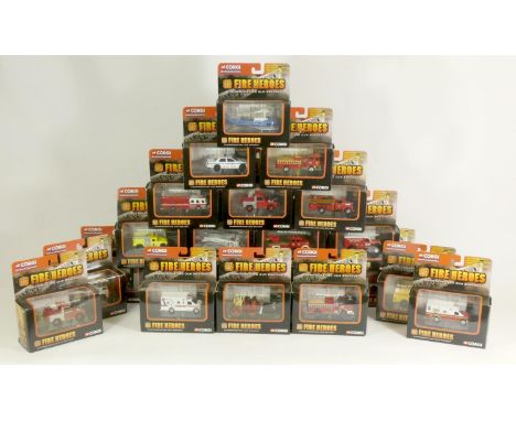 A collection of twenty two Corgi Fire Heroes die-cast models, original packaging 