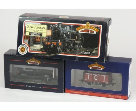 Three boxed Bachmann Branch-Line OO gauge models to include, Ivatt 2-6-2 tank 41241 B.R. lined black ((31-451), 46 TON C.E.A 