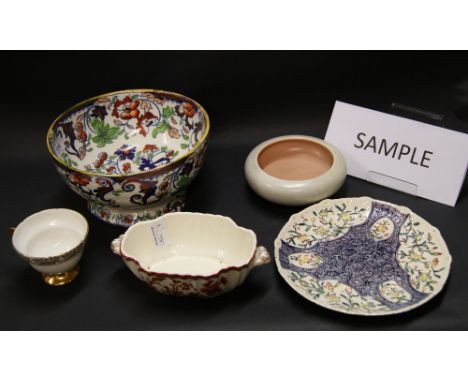 A pair of Victorian relief-decorated plates and other ceramics to include Copeland Spode and Coalport