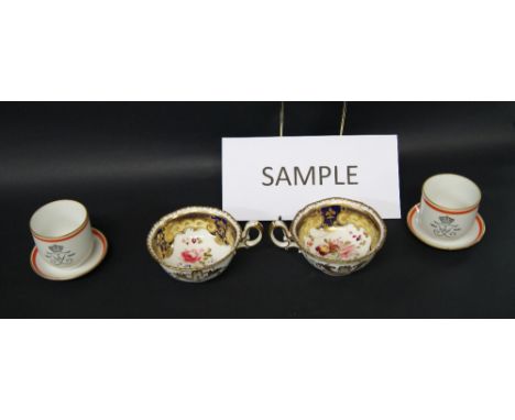 Six Coalport-style Victorian teacups and four commemorative cups and saucers