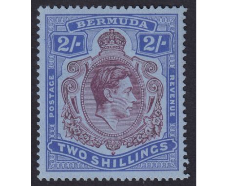 STAMPS BERMUDA 1938 2/- Deep Reddish Purple and Ultramarine mounted mint (light toning) SG 116a