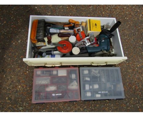 Drawer full of tools and 2 cases of nails etc&nbsp;