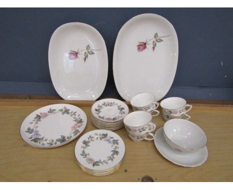 Royal Worcester tea set for 6 (one cracked cup) and KPM Krister of Germany serving plates etc&nbsp;