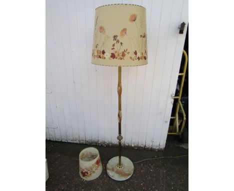Brass and onyx floor lamp with shade and matching smaller shade (no plug)&nbsp;