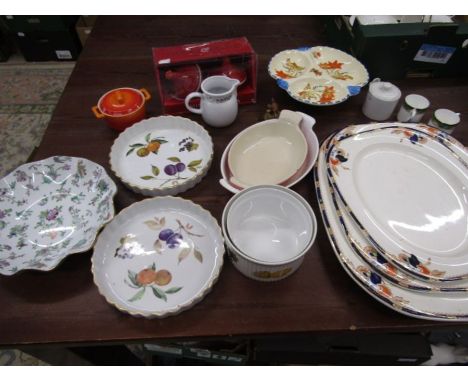 Various china inc boxed Royal Worcester Evesham, mini tagines, vintage serving platters etc etc