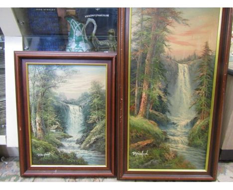 R. Danford picture on canvas of waterfalls 39x52cm and 39x72cm