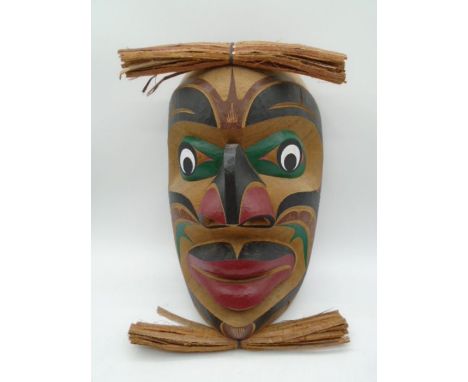 Canadian First Nation mask "Chief Speaker" carved by Bert Smith member of the Tlowitis tribe of the Kwakwaka'wakw nation, Cam