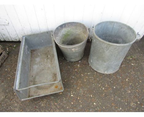 galvanised pails and trough