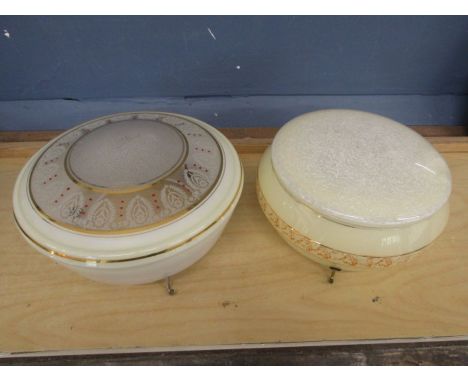 2 vintage glass lamp shades