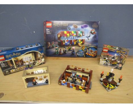 3 x Lego Harry Potter 'Sorting hat' 'Hogwarts' and Hogwarts Magical Trunk. All complete with boxes and instructions plus a Ma