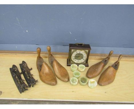 Collectors lot to include vintage wooden shoe lasts and onyx egg cups etc&nbsp;