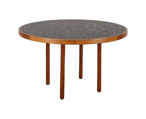 Gordon and Jane Martz (American, 20th c.) for Marshall Studios, United States. Mid-century modern tile mosaic table. Walnut w