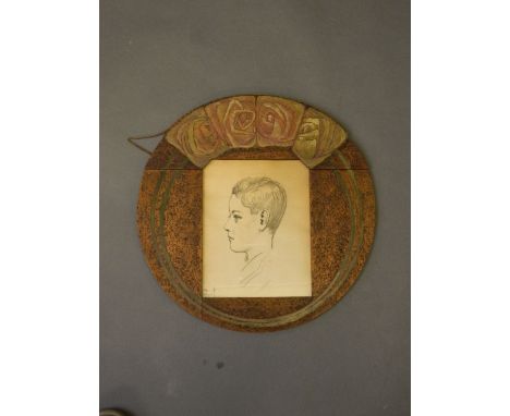 An early C20th pencil portrait of a boy signed & inscibed Jamaica W.D.,  7'' x 8½'' 
