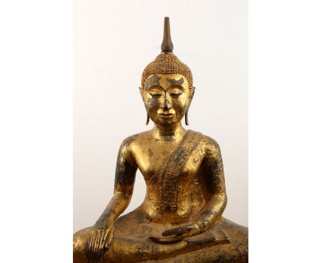 Thailand, a fine seated gilded bronze figure of a seated Buddha, Ratnakosin, early 19th century h. 77 cm Provenance: Dhr. v. 