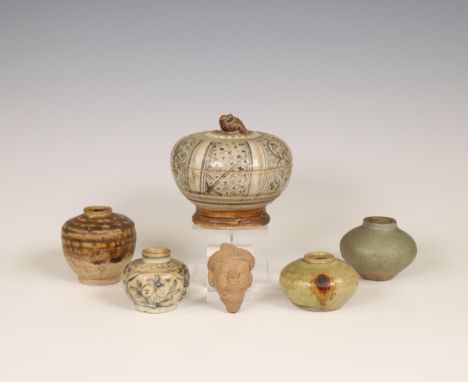 Southeast Asia, collection of Sawankhalok and Annamese ceramics, 14th-15th century and later, comprising a box and cover, fou
