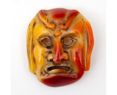 Japan, hornbill netsuke; Noh demon mask 4 x 3 cm. Uit de nalatenschap van Clemens Merkelbach van Enkhuizen [1]