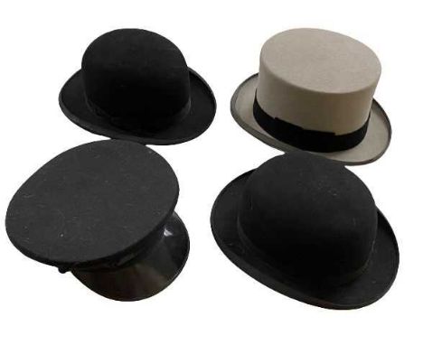 VINTAGE BOWLER HAT MARKED 'ATLAS' by Moores, 20 x 16cms inside measurements and another by 'G A Dunn &amp; Company Ltd, Londo