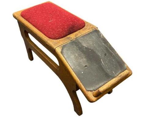 VINTAGE SHOE SHOP STOOL - 32cms H, 66cms W, 26cms D