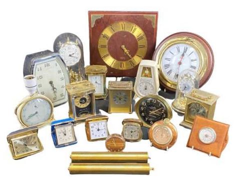 ART DECO &amp; LATER COLLECTION OF VARIOUS CLOCKS &amp; SMALL BAROMETERS - to include a J Horton &amp; Son London quartz carr
