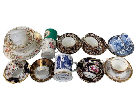 19TH CENTURY &amp; LATER CABINET CUPS &amp; SAUCERS, ETC - makers include Coalport, Derby, Chamberlain's Worcester, Spode and