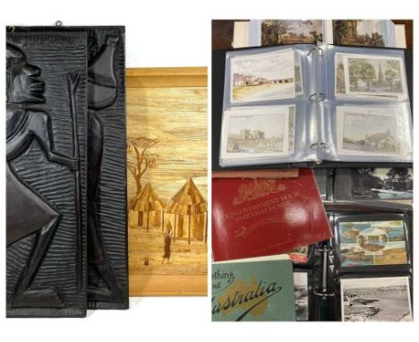POSTCARDS - approximately 400 contained within four binders including vintage and later, local views and further afield, busy