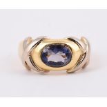 KIKI MCDONOUGH, AN 18 CARAT GOLD AND IOLITE DRESS RING, BIRMINGHAM 1992
