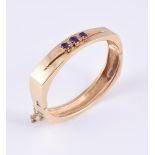 AN AMETHYST AND DIAMOND BANGLE