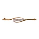 A DIAMOND BAR BROOCH