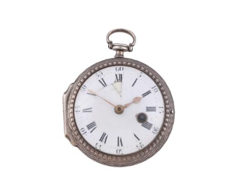 
	
		A GEORGE III SILVER CASED VERGE POCKET WATCH WITH ENGINE-TURNED DECORATION
		BENJAMIN WOOD, LONDON, 1760
		The gilt full