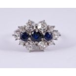 A SAPPHIRE AND DIAMOND DRESS RING
